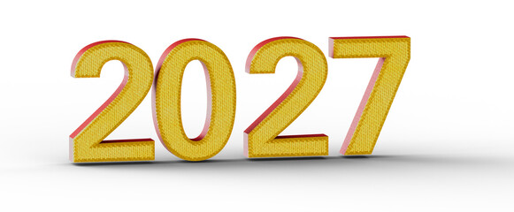 Bold and colorful illustration of the year 2027 in 3D letters. Perfect for New Year greetings and futuristic design pro © vegefox.com