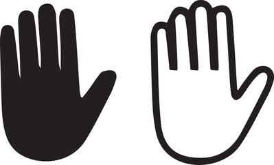 Fototapeta premium Raised hand icon symbolizing stop or interaction