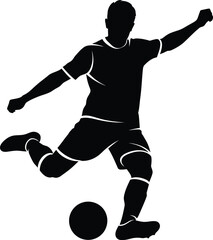 Naklejka premium Soccer player kicking a ball in motion