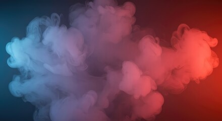 Fototapeta premium Luminous abstract background featuring soft, swirling clouds of misty vapor illuminated by subtle light gradients. Artistic texture and atmosphere, pattern, illumination, background