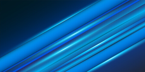 Fototapeta premium Technology futuristic background striped lines with light effect on blue background. Space for text. Vector illustration