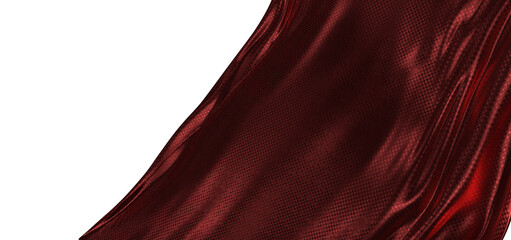 Close up shot of flowing burgundy fabric with detailed texture, perfect for design backgrounds and visual appeal. © vegefox.com