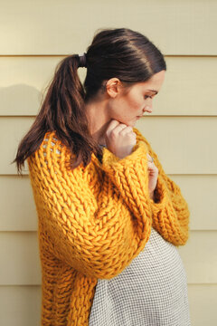 Pregnant Woman in a cozy sweater