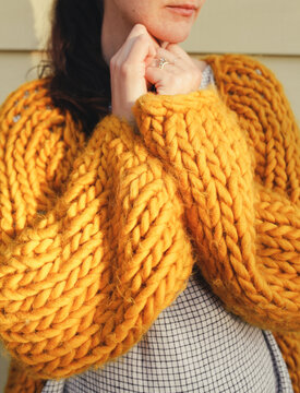 Pregnant Woman in a cozy sweater