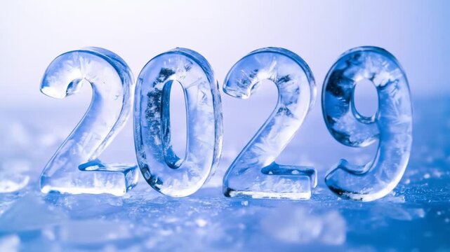 Frozen 2029 Ice Numbers: New Year's Eve Celebration Concept