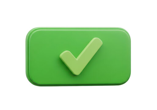 A vibrant green checkmark icon representing success or confirmation. isolated on transparent background