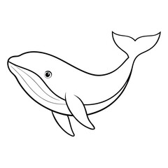 Fototapeta premium Whale Coloring Page for Kids
