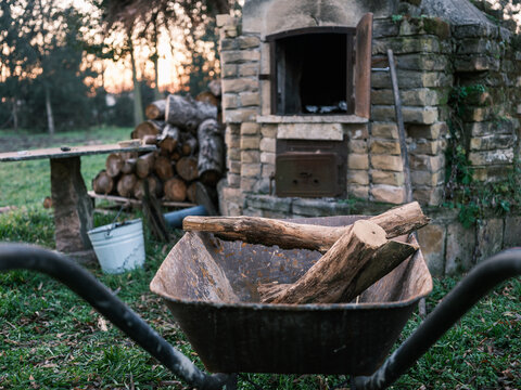 Firewood and fireplace