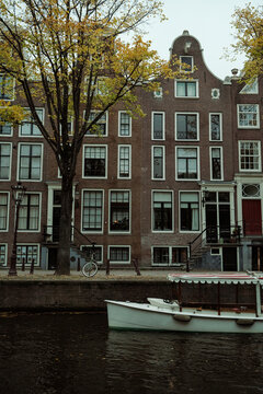 Autumn Canal Scene in Amsterdam