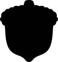 A detailed black and white illustration of an acorn with a textured surface © JPGenius