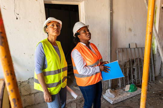 Two inspectors on a recent construction site