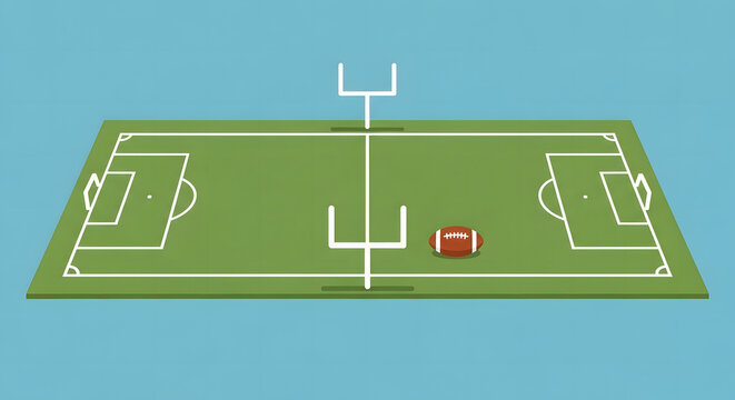 American football field illustration with goalposts