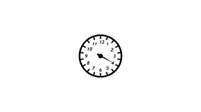 Blank round clock face with hour, minute, and second hands isolated on a white background. Vector illustration