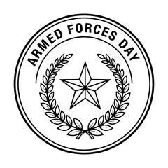 Armed Forces Day logo with star and laurel wreath