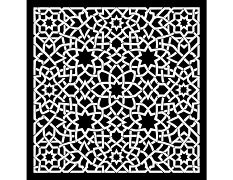 Intricate White Islamic Geometric Pattern Vector