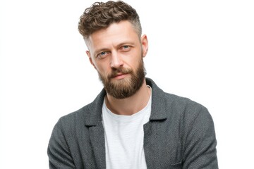 Fototapeta premium Handsome man exuding confidence in stylish attire