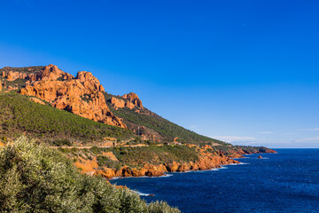 Sur les routes du Massif de l'Esterel sur la C&ocirc;te d'Azur en France
