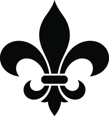 Fleur de lis silhouette symbol, heraldic lily emblem icon, vintage royal decorative vector isolated on white background design © Miss