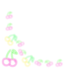 Neon Cherry Corner Border 