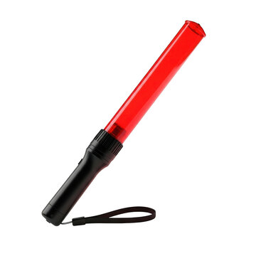 Red safety warning baton isolated on transparent background