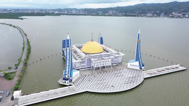 Al Alam Mosque is a landmark in Kendari, Southeast Sulawesi, Indonesia. Its unique architecture is due to its location above the sea in Kendari Bay.