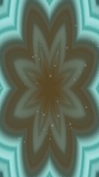Abstract Morphing Kaleidoscopic Pattern in Teal and Brown Hues.