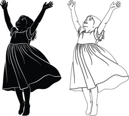 Two dancers in mid-spin with arms gracefully raised in a whirling motion