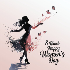 Fototapeta premium Happy Women's Day celebration design.