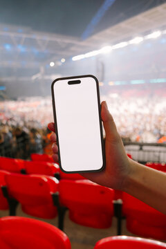Phone mockup at live concert