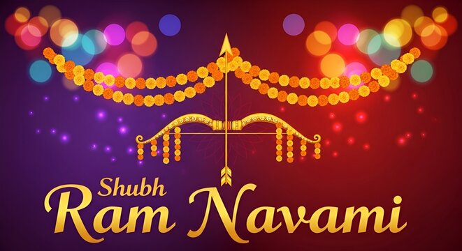 Ram Navami Hindu Festival Celebration with Lord Ram Bow