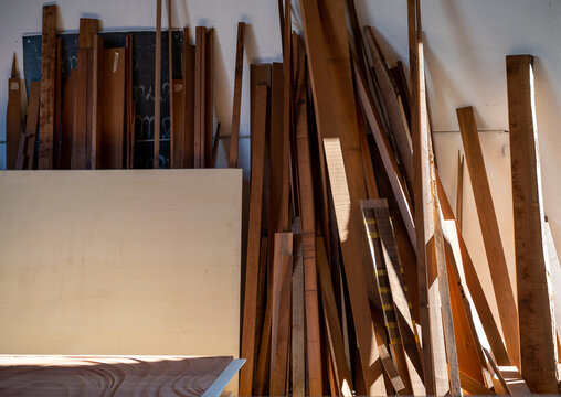 Wood pieces on a wall