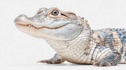 Obraz premium Alligator juvenile predatory reptile on white background
