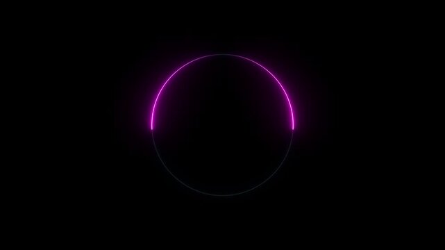 Cyan circle glow border concept on the transparent background. alpha channel, seamless loop, abstract glowing neon line cyan color circular lens animation neon light. Motion graphics of border icon.
