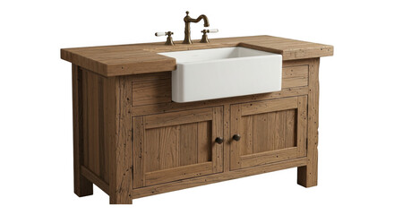 Wooden Bathroom Vanity with Sink.