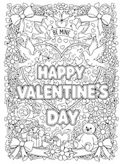 Happy Valentive s Day coloring pages for kids