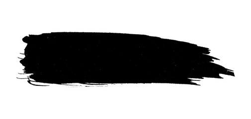 black ink brush stroke with dripping effect, resembling paint splatter on white © Nexira
