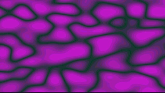 Hypnotic abstract background showcasing sinuous dark contours amidst a luminous magenta and purple color palette, suggesting a microscopic, organic landscape