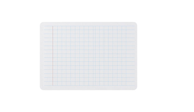 Blank white graph paper template with faint blue lines for mathematical calculations on transparent background