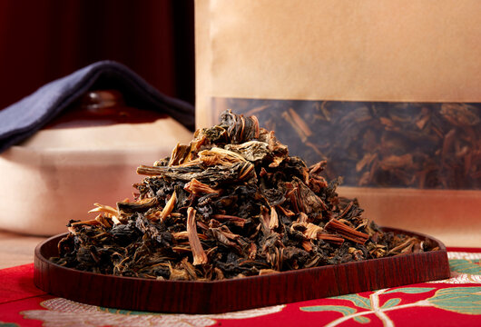 Close-up of dried plum vegetables on the dining table