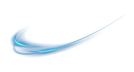 Obraz premium Blue Neon Light Trail Overlay with Glowing Abstract Wave Effect png