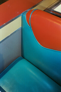Detail shot of a retro diner seat