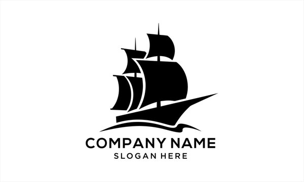 Sailing ship logo design with elegant and classic style.