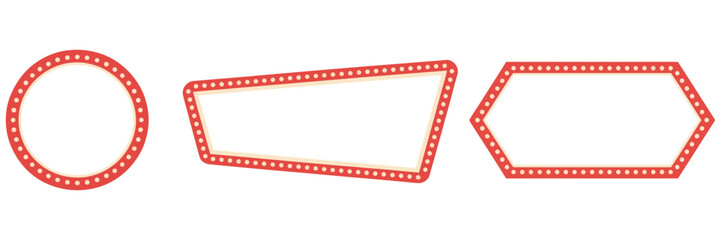 marquee sign box set, light board in retro vintage style for circus, casino, karaoke bar and open mic events, glowing marquee light frame collection with classic bulbs for theater entrance decoration