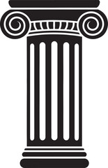 Classic Greek Column Design in Black and White Illustration_1.