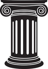 Classic Greek Column Design in Black and White Illustration