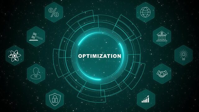 Enterprise performance dashboard powered by Optimization analytics interface with secure workflow monitoring and advanced digital efficiency technology 4K animation video