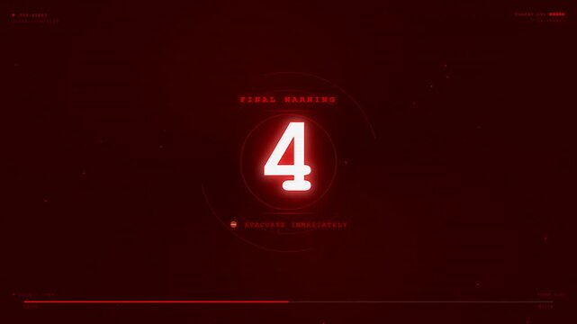 Countdown Numbers on Dark Red Background.