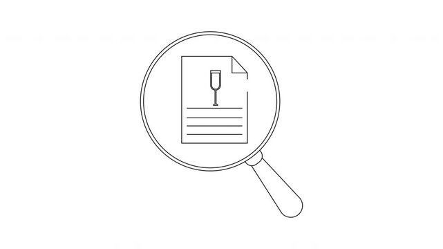 Magnifying Glass Inspecting Document with Screwdriver Icon.