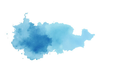 Blue watercolor paint splashes form a 3d paper silhouette illustration of a world map continent with a vector contour design for geography and cartography © SAHAD