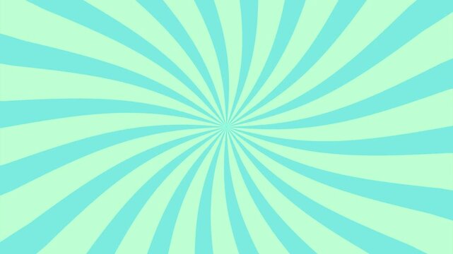 Simple Tosca Gradient Groovy Rays Of Comic Style Blue Swirl Sunburst Effect In Blank Horizontal Plain Background 